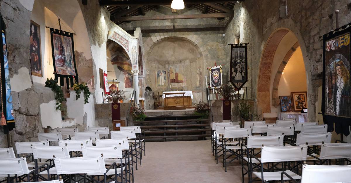 Saint Biagio Church Entrance Entrance of the Church of Saint Biagio with a view of the altar.