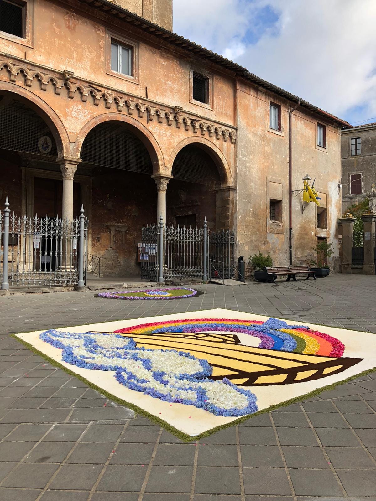 Infiorata element in front of Nepi Cathedral